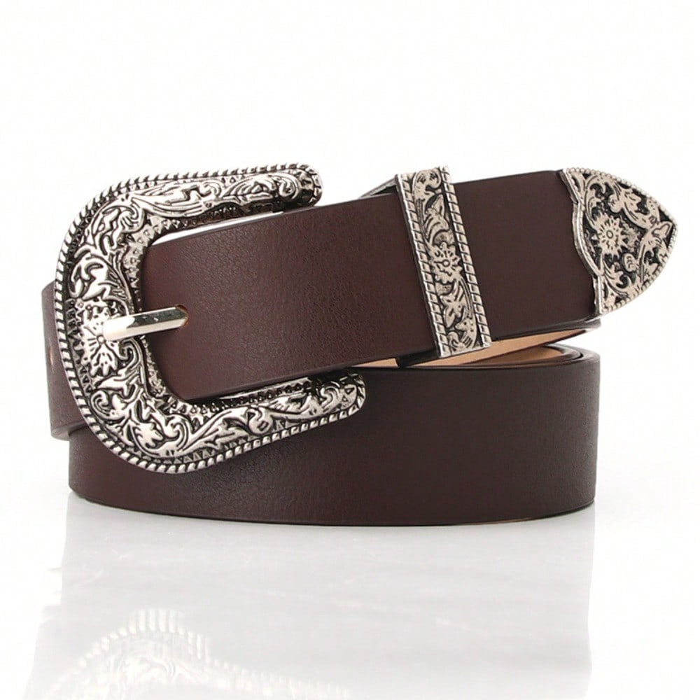 Ladies Retro Pin Buckle Belt Cool Versatile Fashion Decorative Belt Jeans Belt