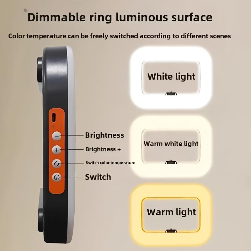 Akumulatorowa lampa pierścieniowa LED do selfie z regulowaną jasnością do telefonu, nagrywania wideo, transmisji na żywo, makijażu, fotografii, biurkowa lampa wypełniająca