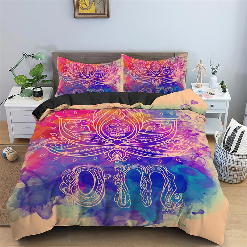 Exotic Floral Duvet Cover Bohemia Mandala Comforter Cover Microfiber Geometric Bedding Set King Full For Teen Adults Room Decor
