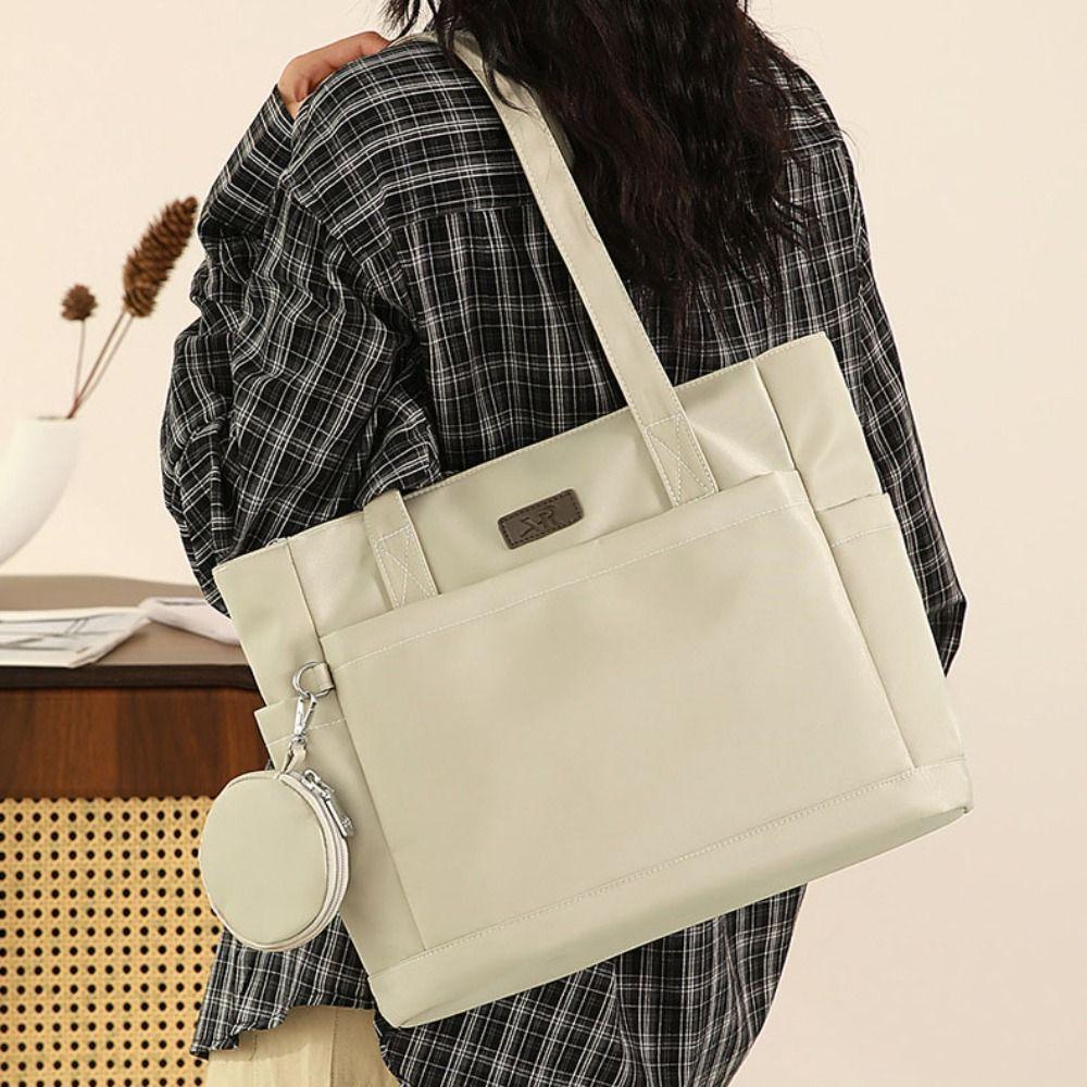 Large Capacity Nylon Cloth Shoulder Bag Versatile Commuting Handbag Casual Canvas Tote Bag Girls