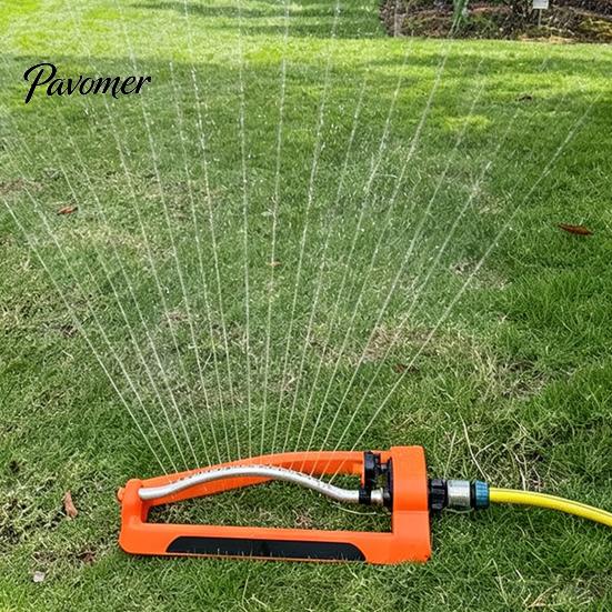 Outdoor Water Sprinkler Lawn with Weighted Base, 17 Anti-Clog Nozzles, Adjustable Large Area Spray Sprinkler, Oscillating for Coverage Garden