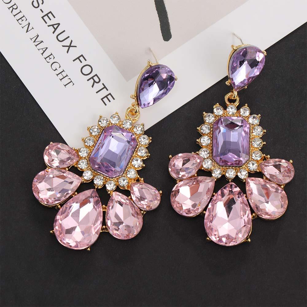 For Women Flower Baroque Accessories Crystal Stud Earrings Drop Earrings Dangle  Earrings Jewelry