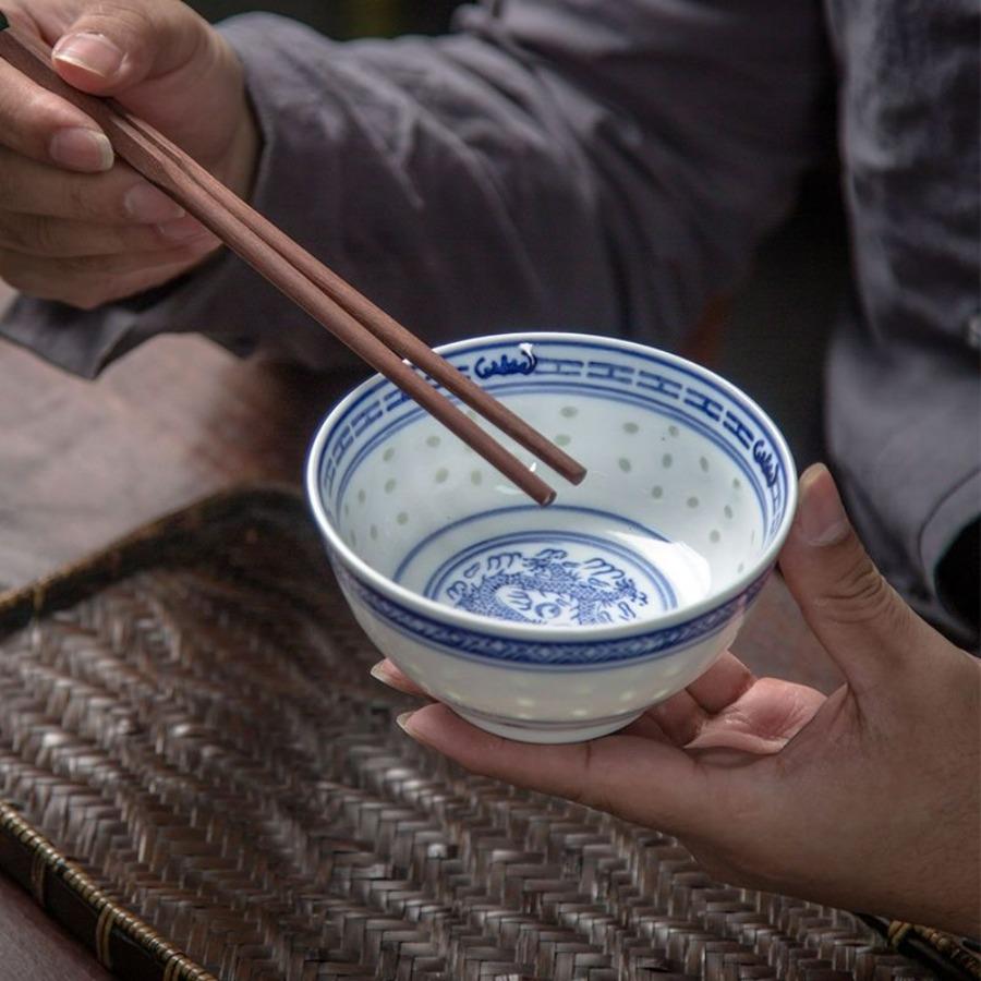 Jingdezhen Porcellana Blu e Bianca Stoviglie Ciotola Motivo Drago Cinese Ceramica Ciotola per Zuppa di Noodles Lamian Decorazione da Tavola