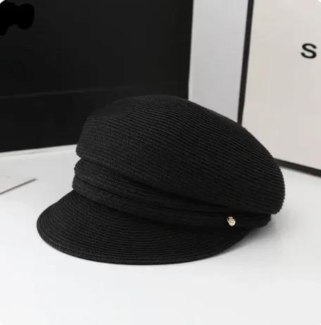 new Japanese Hats For Women Solid Plain Octagonal Newsboy Cap Ladies Summer Casual Straw Hat Beret Painter Cap Military Bonnets