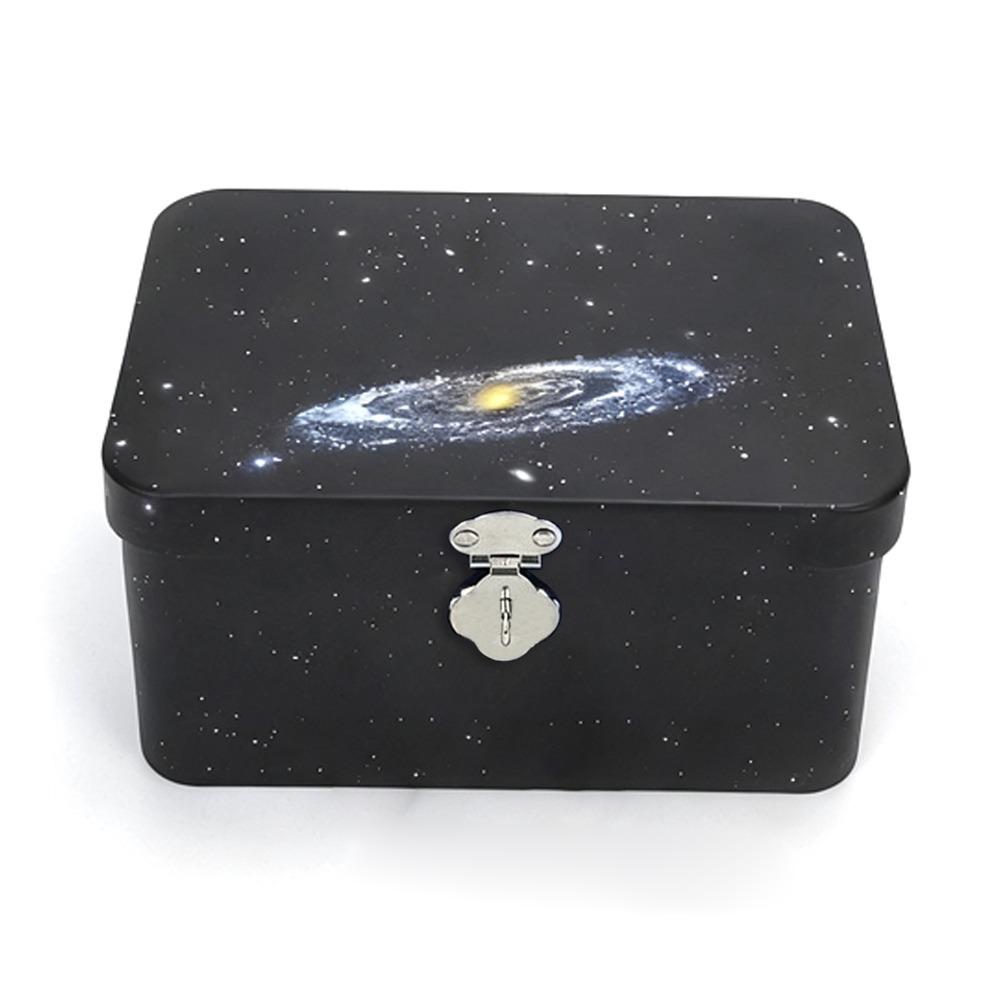 Rectangular Shape Tinplate Box Large Size Empty Box Treasure Chest Iron Box  Cosmetic Organizer