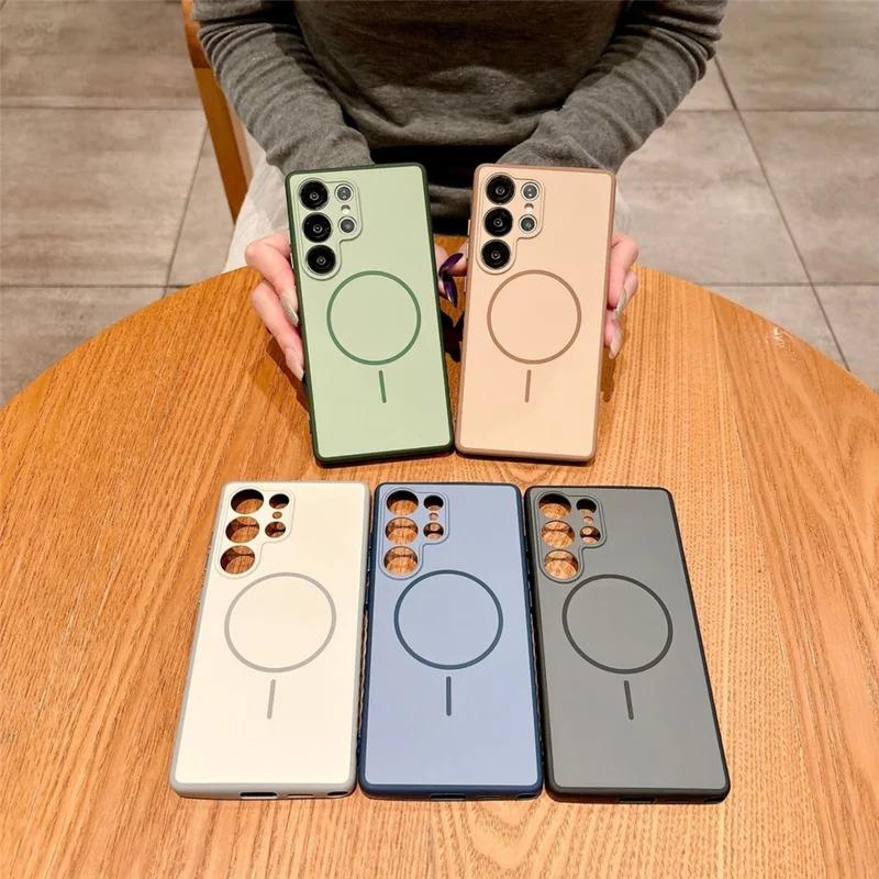 Magnetic Wireless Charging Case For Samsung Galaxy S26 S 26 Plus Ultra S25 Edge FE S24 S23 + S25FE S24FE S26+ For Magsafe Cover
