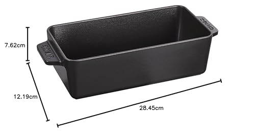 Staub Cake & Bread Pan (without lid), Black, 23cm x 11.5cm, Cake and Bread Pan, Induction Compatible, Officially Sold in Japan, Specialty 40501-046