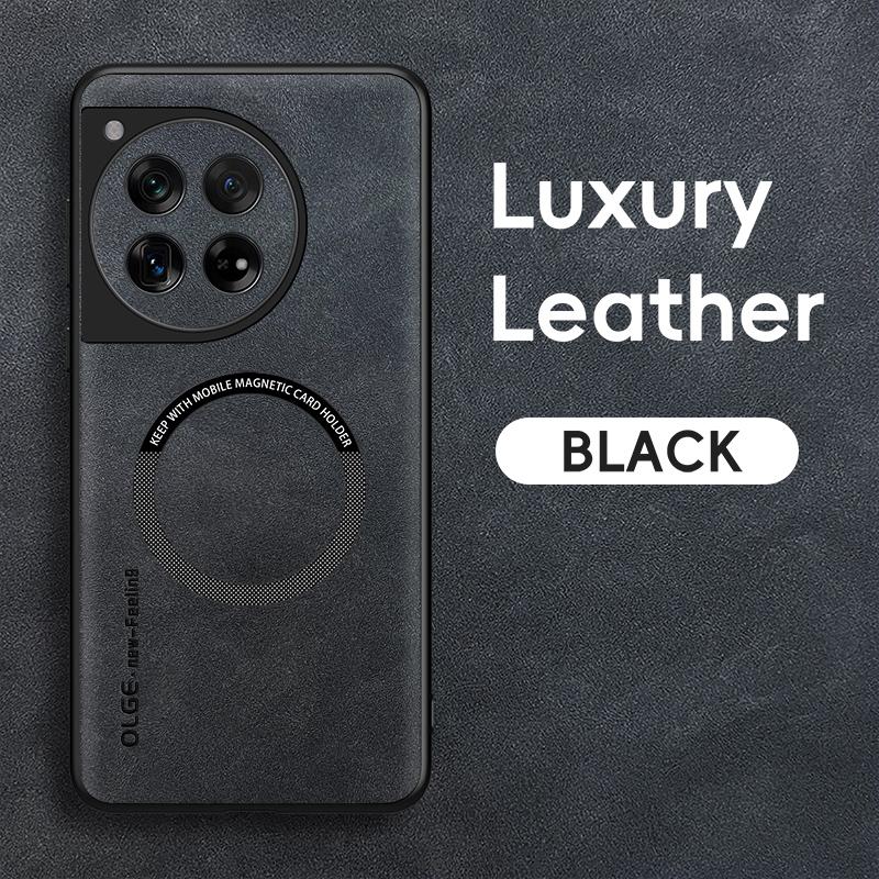 Magnetic Retro Leather Soft Case For OnePlus 12 Wireless Charging Phone Case Cover