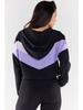 Casual fabric sweatshirt, black and purple M