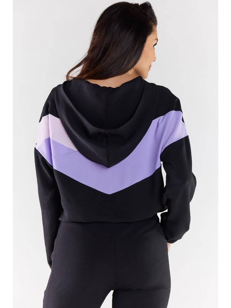 Casual fabric sweatshirt, black and purple M