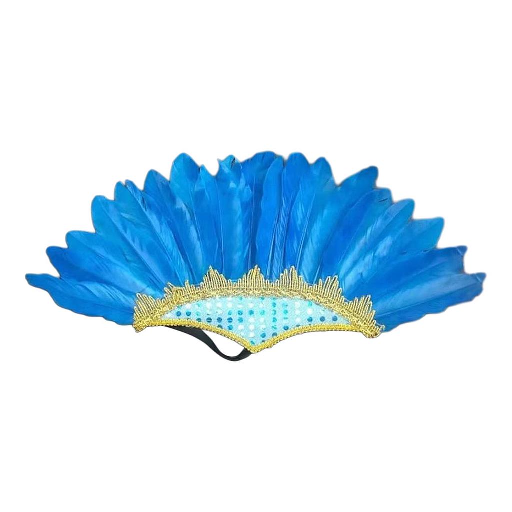 Feather Headdress Headband Headwear American Chief Indian Hat for Party Festival