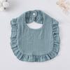 Ruffle Baby Drool Bibs: Pure Cotton Printed Lace Bibs