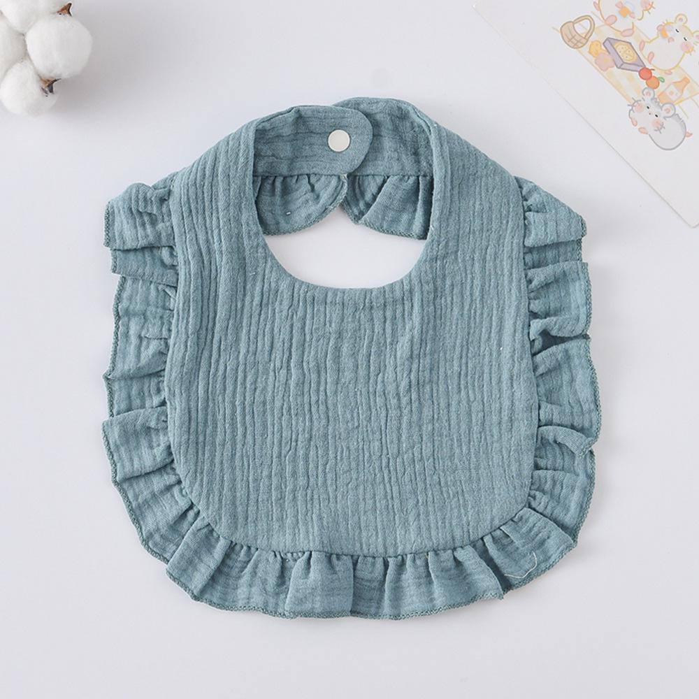 Ruffle Baby Drool Bibs: Pure Cotton Printed Lace Bibs