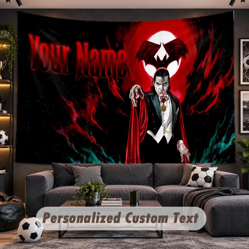 Dracula Personalized Tapestry Support Custom Name, Wall Art Home Decoration