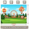 (Party banner) 1 piece  Birthday celebration decoration  Playground birthday party backdrop  Carousel  Flower car