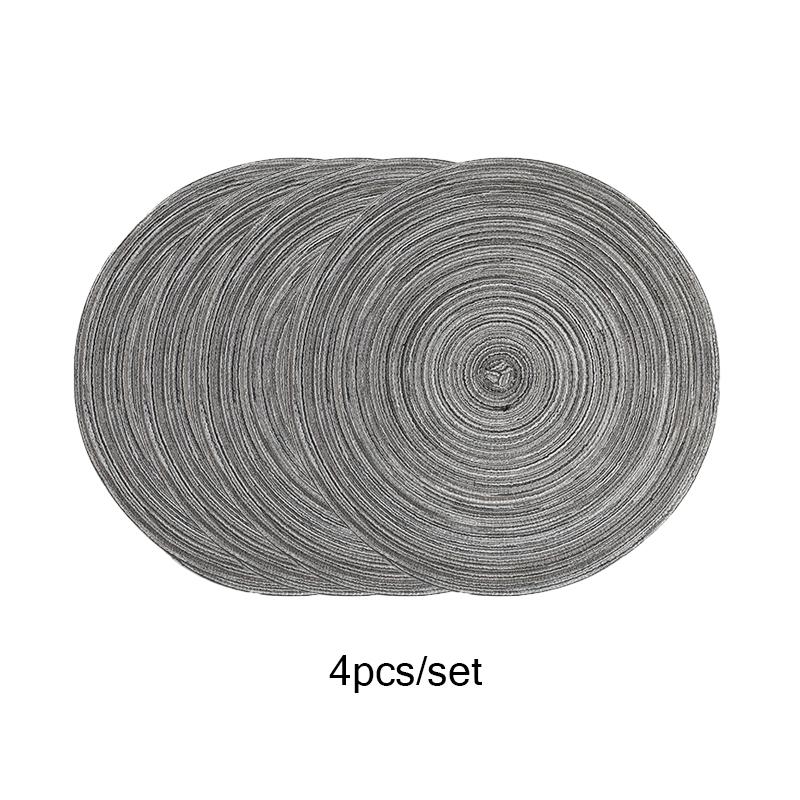 4pcs/set High Quality Handmade Round Woven Braided Placemats 15 Inch Round Table Mats for Dining Tables