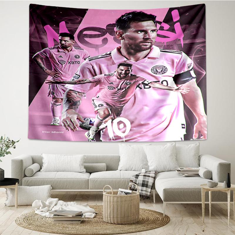 Messi's Pink Tapestry Hanging for Bedroom,Livingroom, Playroom,Decor Art Room Wall Tapestry Holiday and Birthday Gifts