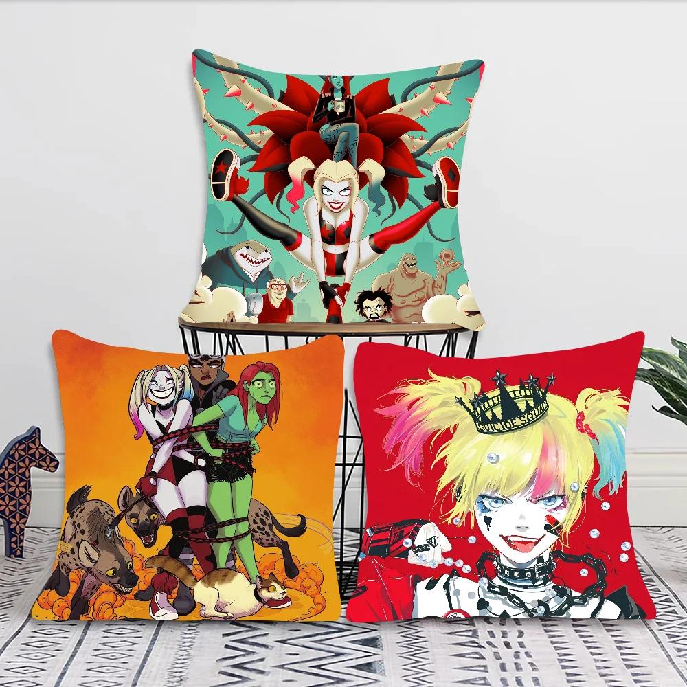 BEAST KINGDOM Harley Tv Quinn Pillow Case Square Pillow Bedroom Sofa Leisure ComfortCushionCar Living Room Home Decoration 40X40