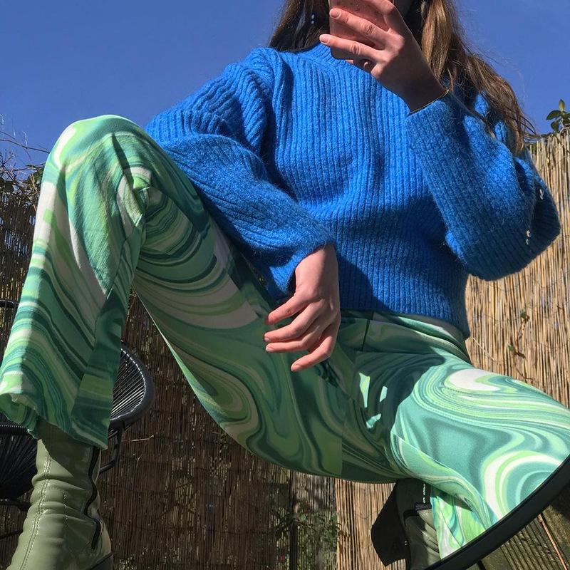 Women Versatile Comfortable Printed High-Waisted Pants
