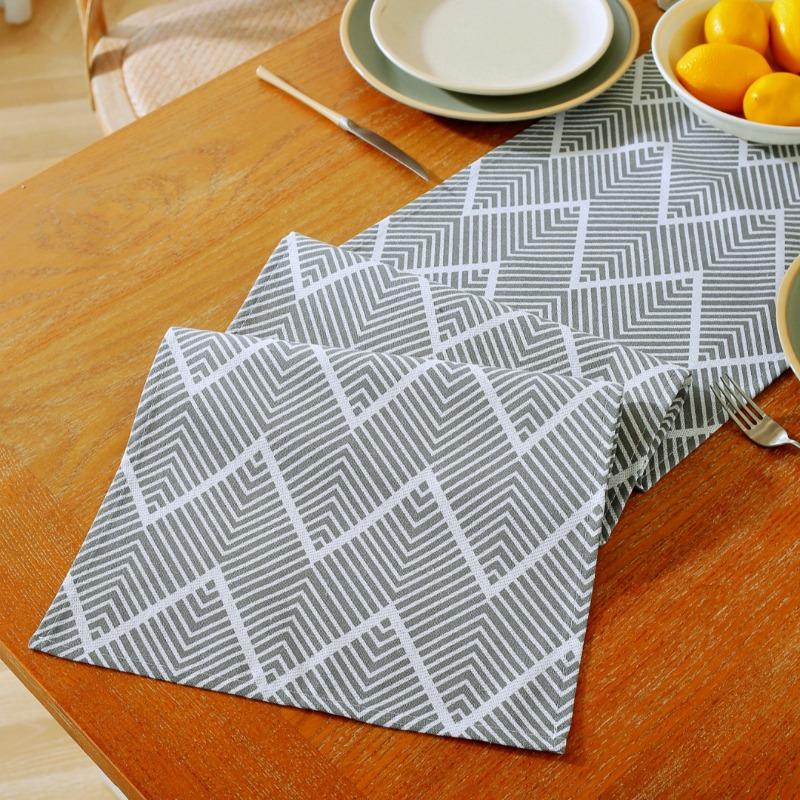 French Country Blue Floral Table Runner Vintage Stripe Print Runner Dining Table Kitchen Decor Dustproof Easy To Clean Rectangular Table Flag