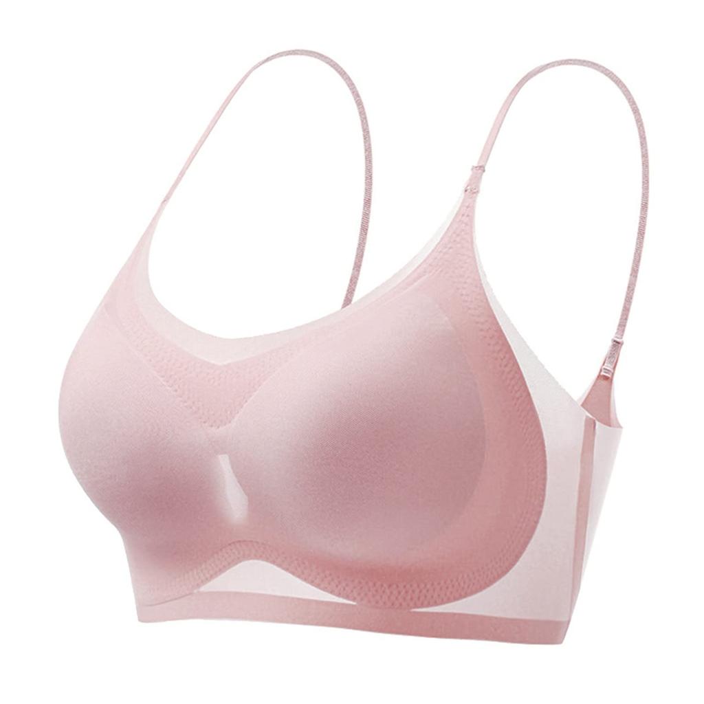 Sling Unsichtbarer Damen-BH Gepolsterter Büstenhalter Nahtloser ultradünner Eisseiden-BH Push-Up-BH Dessous Kabellose Bralette-Unterwäsche