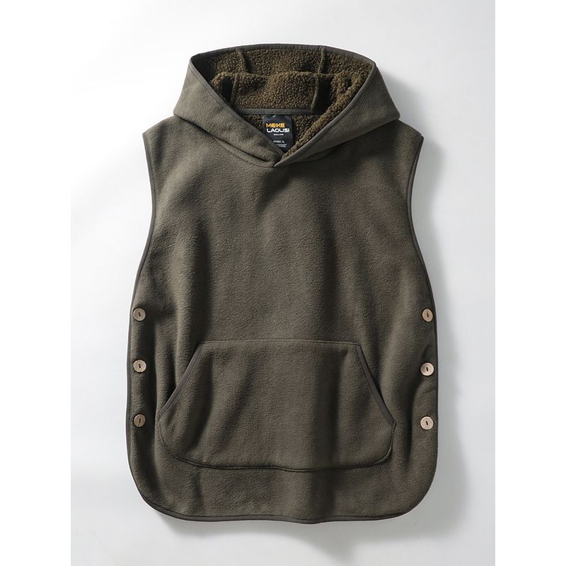 Japanese-Style Retro Polar Fleece Waistcoat Men's Winter Fleece-lined Thick Lambskin Vest Export Men's Heattech Vest