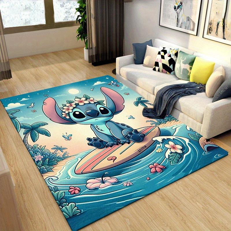 1pc Stitch Pattern Area Rug Soft Flannel Floor Mat for Living Room,Office,Bedroom and Carpet,Sofa Coffee Table Floor Mat