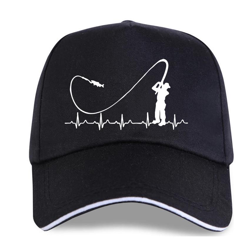 Funny Heartbeat Funny Fishing Creative Print Baseball Cap Adjustable Men's Women Hip Hop Hat Dad Sun HatsYOUR LOGO Personalized