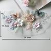 Iron-On Lace Applique Patch 3D Floral Pearl Lace Patch Decorative Embroidery Sewing Patch  Sewing