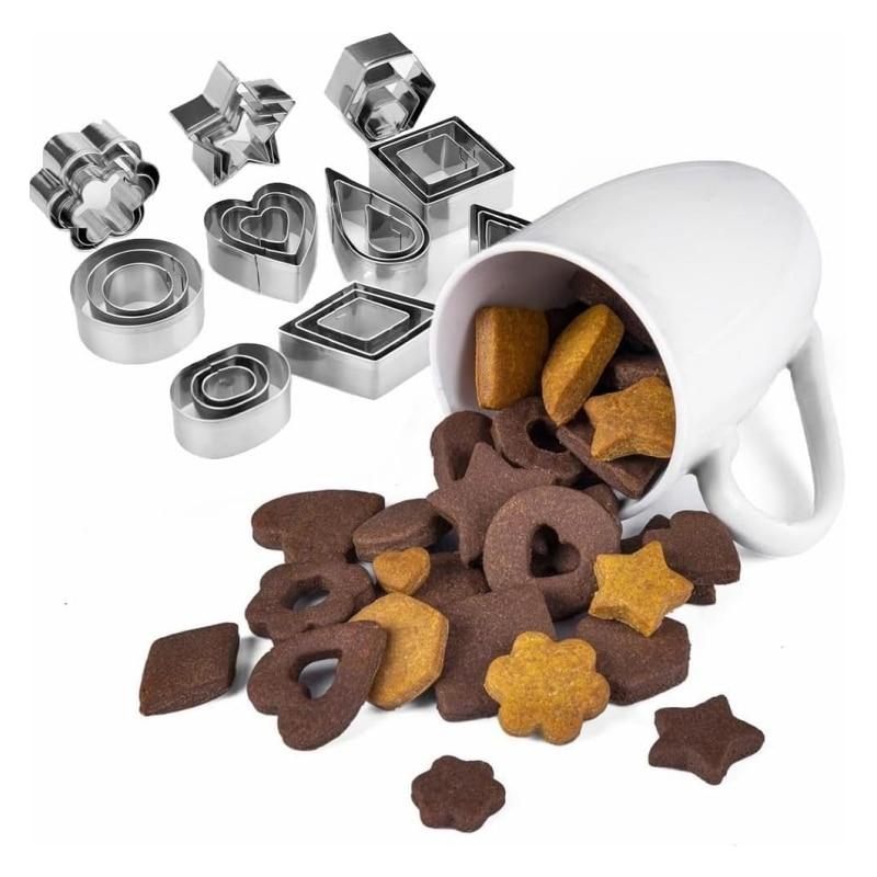 30-Piece Stainless Steel Cookie Cutter Set, Home Cake Pastry Biscuit Fondant Cutting Molds, Silver