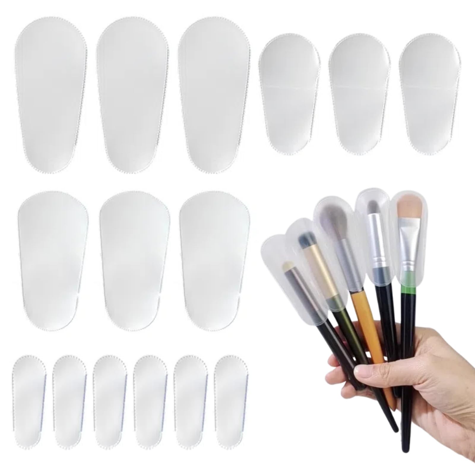 

Jravezt Makeup Brush Set of Makeup Brush Protect Brush Prevent Bristles from Transparent Makeup Brush Travel of Dirt-Proof Covers, 15, Caps, Heads,