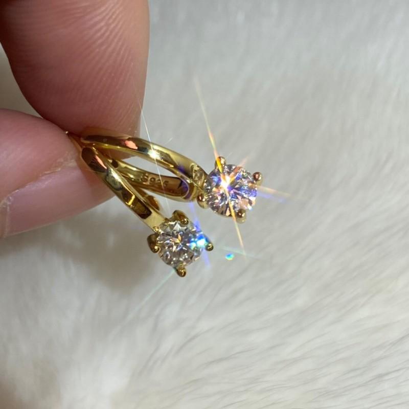 IOGOU D Moissanite 5mm Earrings 925 Silver Original Certified Moissanite Hoop Drop Dangle Earrings Huggie for Women