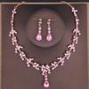 Set de cercei colier coroană de cristal de lux Set de bijuterii de mireasă cu strasuri Accesorii de păr pentru nuntă de mireasă Set de tiare pentru coroană