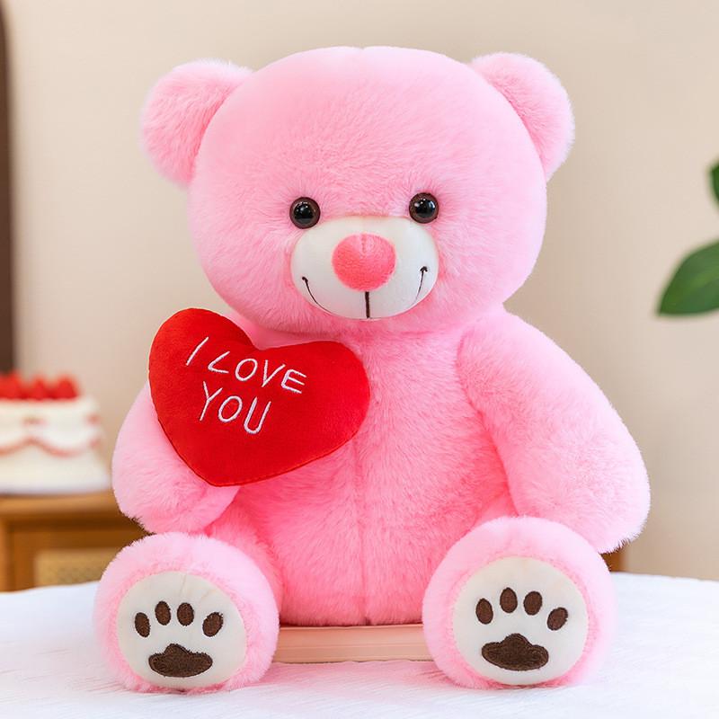Teddy Bear Plush Toy With Super Soft Short Pile For Valentines Day Gift For Kids And Adults