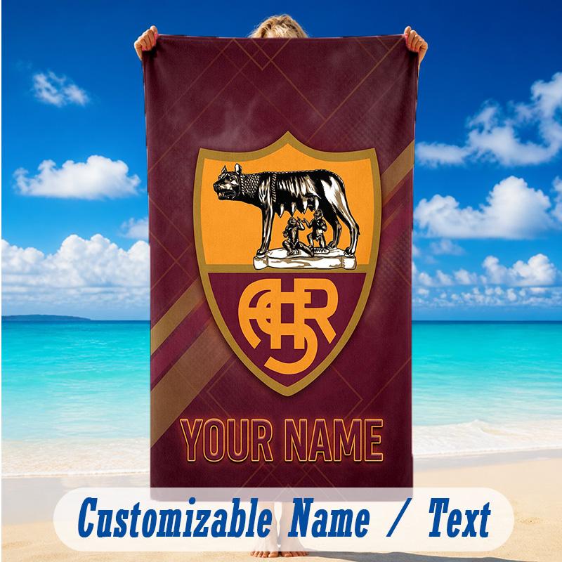 Beach Towel Custom Name Text, Quick Dry Large Towel For Beach HomeAS Roma