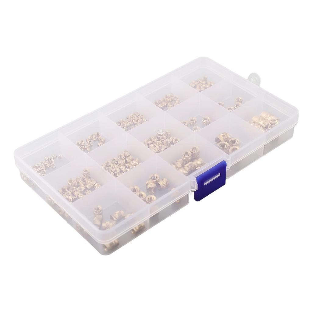 300pcs Threaded Inserts M2 M2.5 M3 M4 M5 M6 1/4-20 Insert Nuts Brass Threaded Bushing