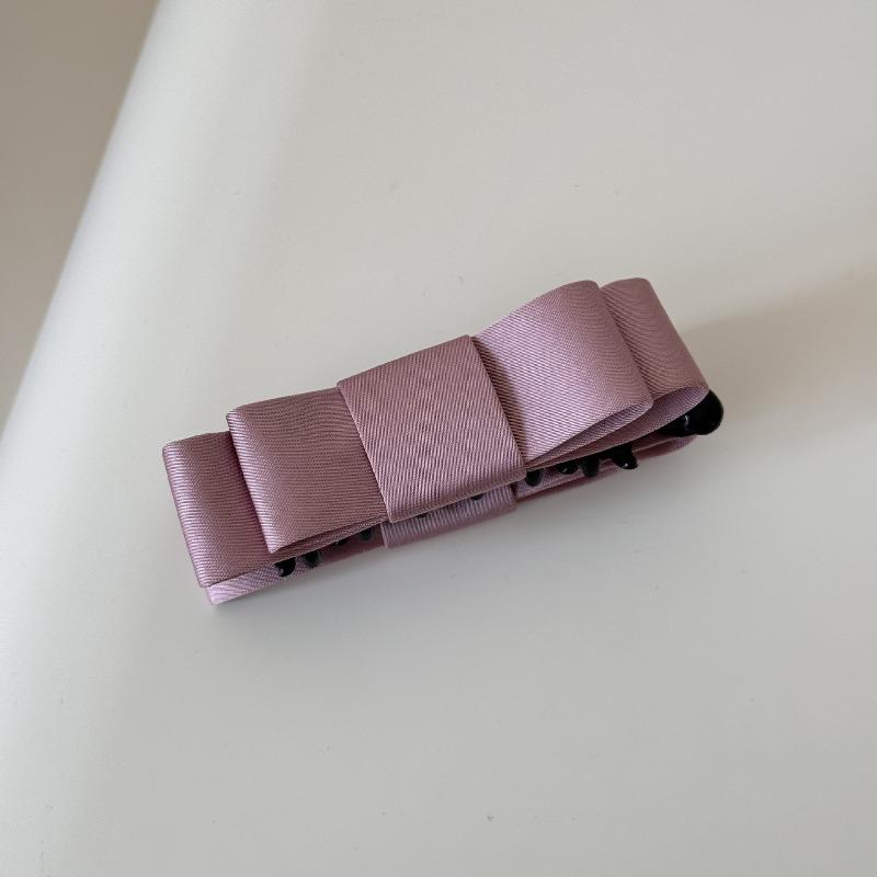 Vintage Solid-color Velvet Bow-shaped Banana Hair Clip - A Classic Hair Accessory for The Lazy At The Back of The Head. розовый
