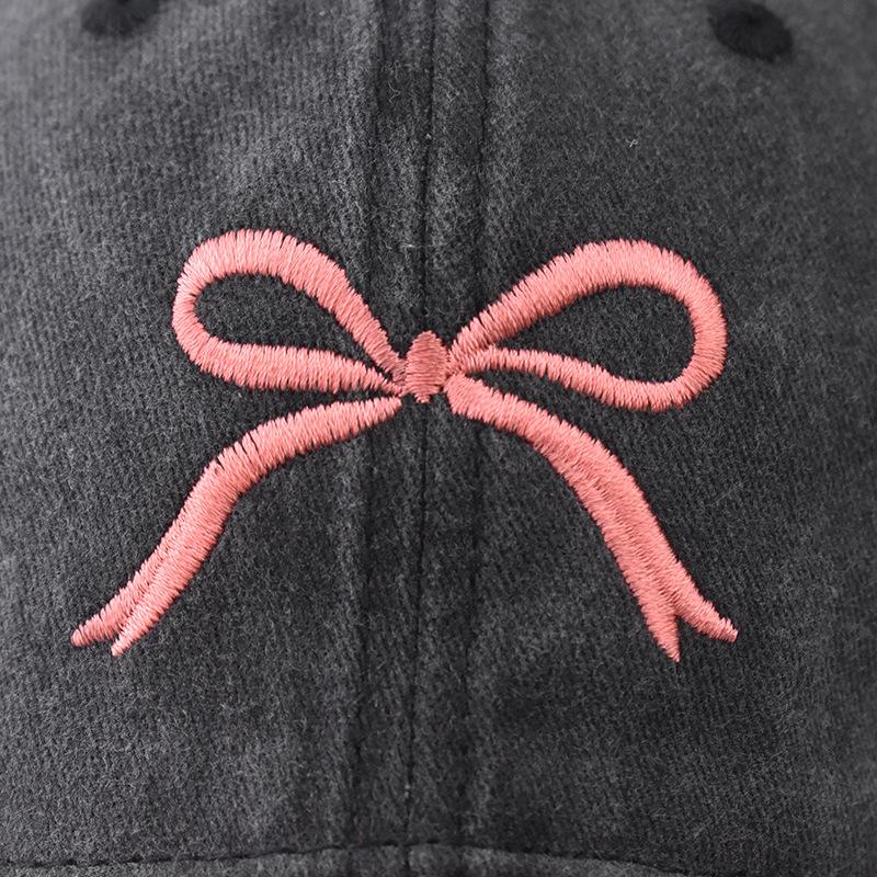Cotton Bow Embroidery Baseball Cap Spring New Personalized Embroidery Cap