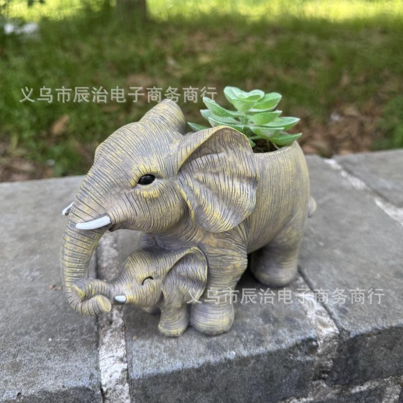 Mother and Child Elephant Resin Crafts Living Room Desk Office Home Decoration Ornament Creative Gifts