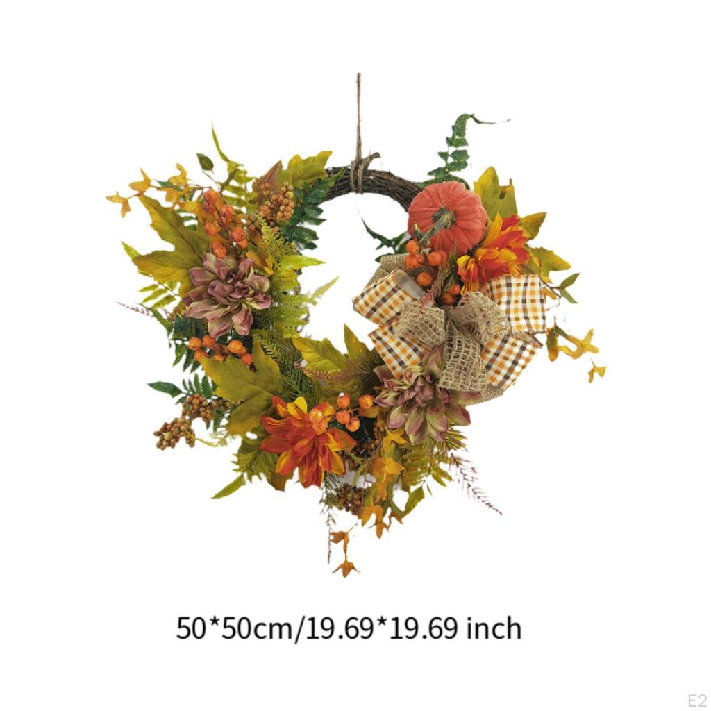 Fall Wreath Harvest Door Hanging Decorative Porch Autumn Artificial for Holiday