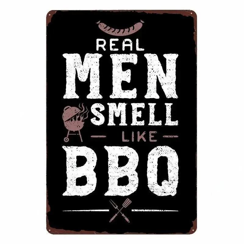 Panneau Barbecue des Pères de Jardin Roi du Grill Vintage Plaque Métallique Boîte de Conserve Bar Pub Décoration de Jardin Plaque Murale BBQ de Papa Chillin&Grillin Plaque Rétro