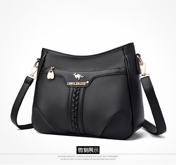 

Women s fashion high-end women s bags summer new soft leather versatile bags large-capacity shoulder messenger bags one size fits all чорний