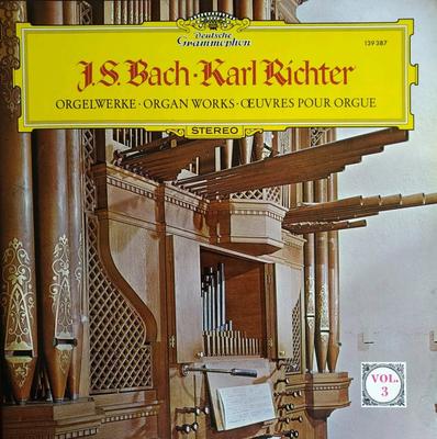 LP Record JOHANN SEBASTIAN BACH - KARL RICHTE - Orgelwerke = Organ Works = Œuvres P 139387 Deutsche Grammo 1969 Germany Classical Used