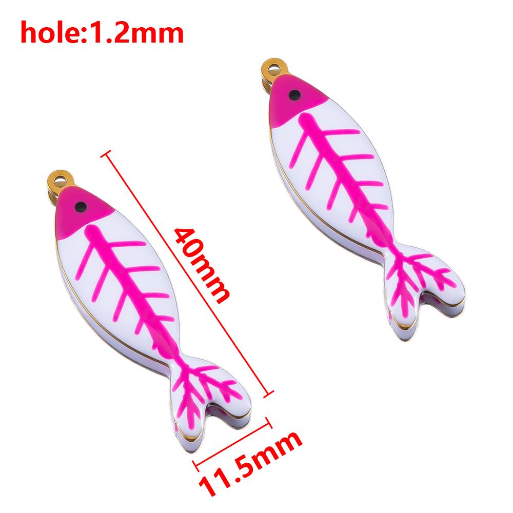2/5Pcs Stainless Steel Series Pink Purple Elegant Cute Pendant Gold Bottom Pendant DIY Necklace Jewelry Handmade Accessories