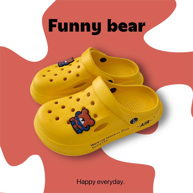 Children's Hole Shoes, Men's and Women's Middle-aged and Older Children's 2025 Summer DIY Durable Non-slip Thick-soled Beach Cute Cool Slippers