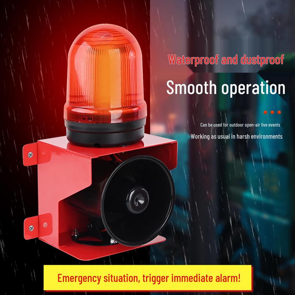 220V High-Decibel Industrial Alarm Horn with Rotating Light