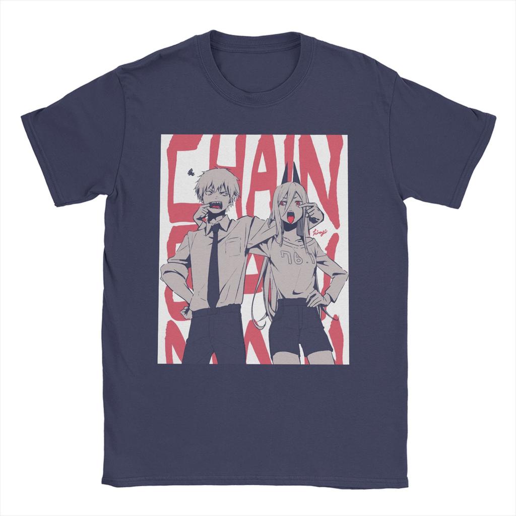 Chainsaw Man Anime T-Shirt Men Women Power Higashiyama Kobeni Cotton Tee Shirt Round Neck Short Sleeve T Shirt Printed Clothing