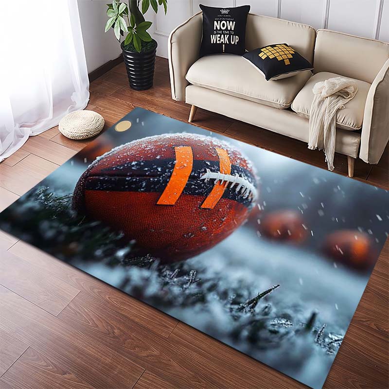 Wet Basketball in Rainy Night Area Rug, Non-Slip Floor Mat 40x60cm( 15x23in )