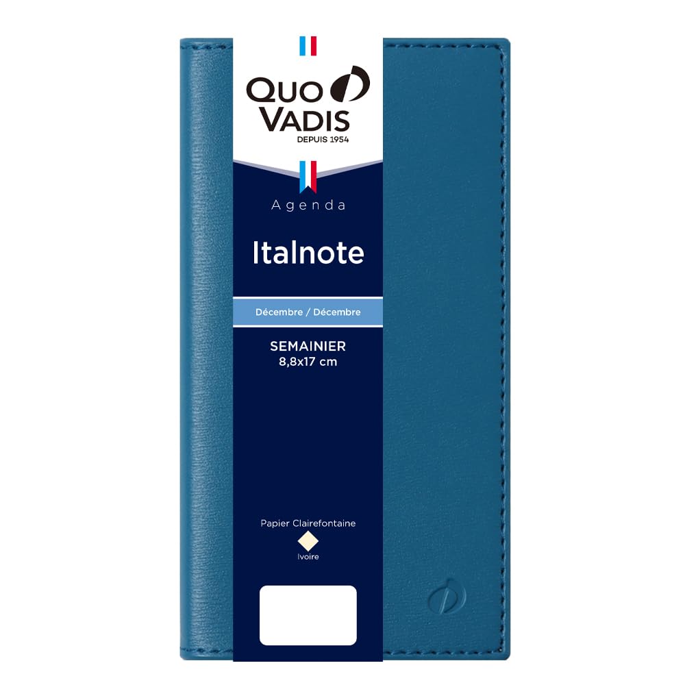 

Quo Vadis Planner Diary Starts December Slim Size 17 x French Steel Blue QUOVADIS qv28405sb [2025 Edition] Italnote/Soho (Weekly Left, 2024, 8.8 cm,