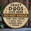 Vintage Funny Dog Metal Sign 8x8 Inch Humorous Pet Wall Art Indoor Outdoor Durable Decor Gift for Dog Lovers Home Room Bathroom Halloween Decor